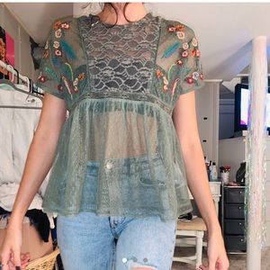 MESH FLORAL TOP FROM ZARA
